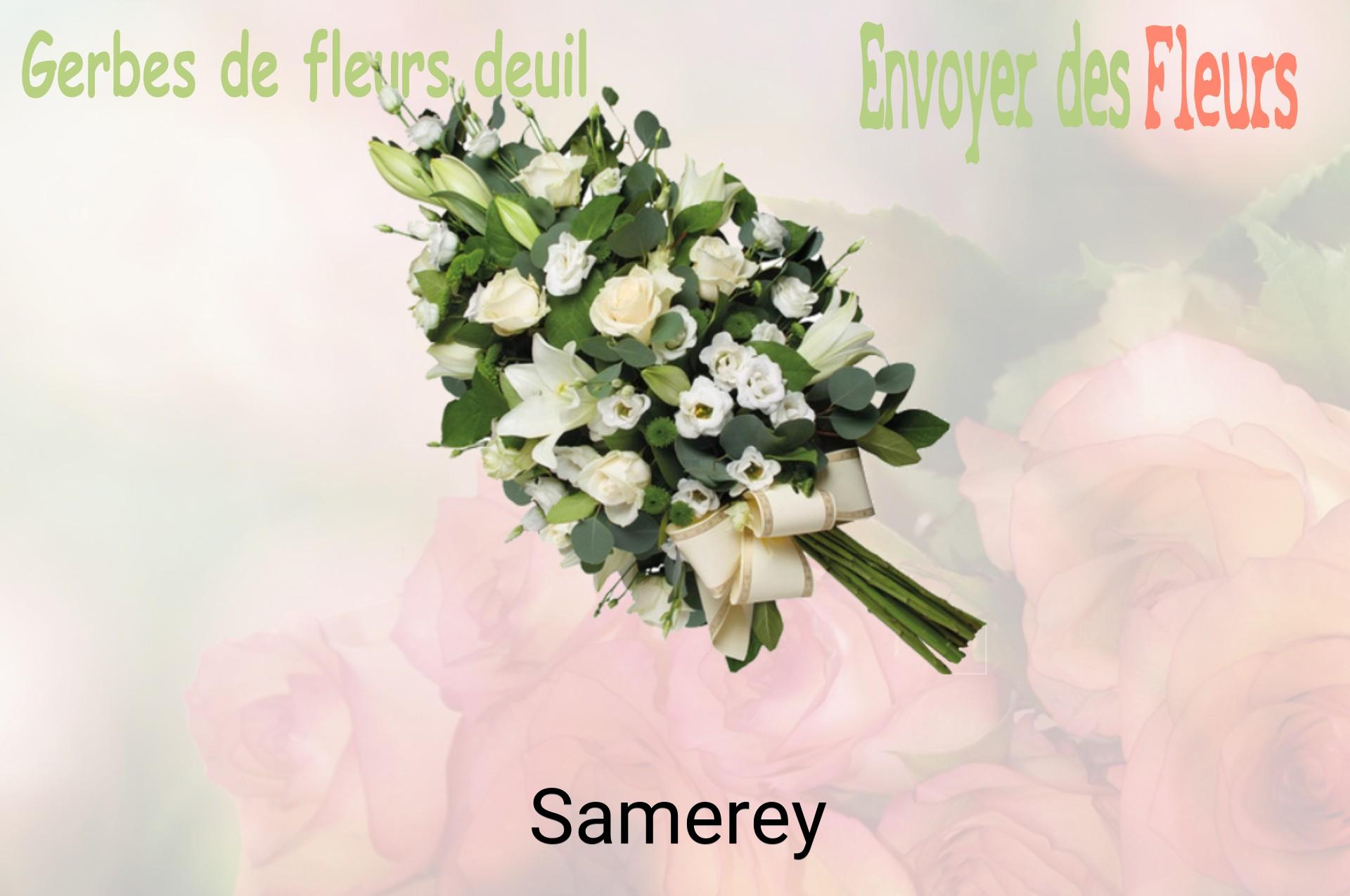 Gerbe de fleurs de deuil livrée à Samerey